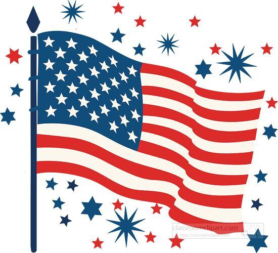 american flag clipart